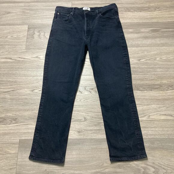 Agolde Riley Long Straight Jeans In Compilation Wash (Black) Size 32 - Picture 1 of 8